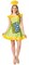 The Costume Center Green and Yellow Jolly Rancher Apple Women Halloween Costume - Large